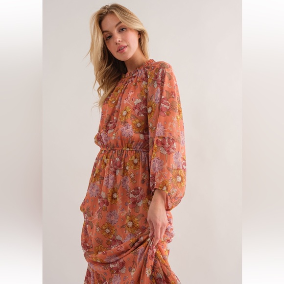 34 Boho Floral Print Tiered Maxi Dress - Picture 6 of 6